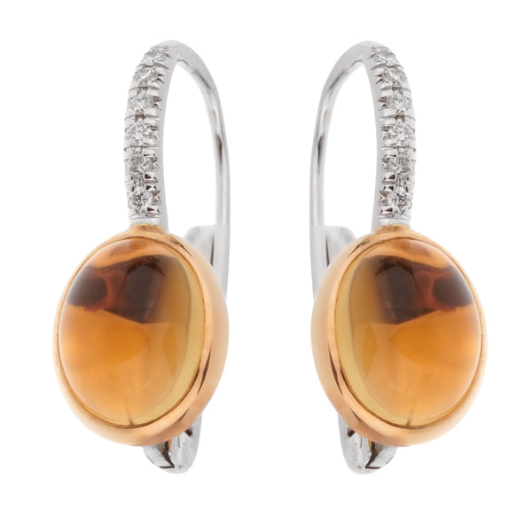 Mimi Milano Citrine Diamond White Gold Drop Earrings 0002498