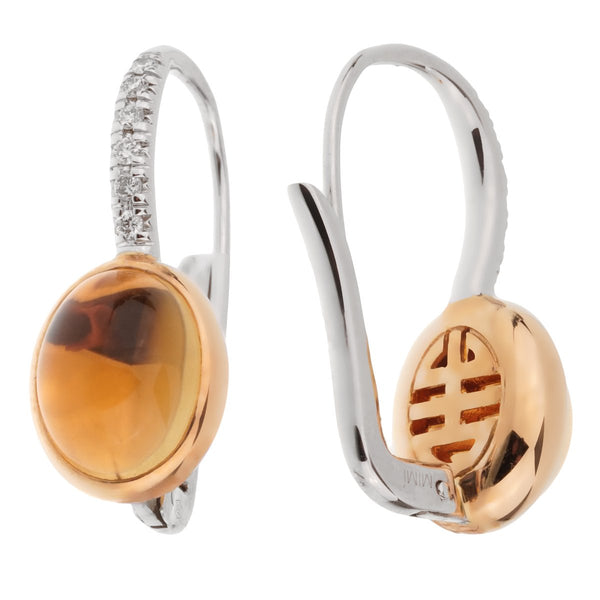 Mimi Milano Citrine Diamond White Gold Drop Earrings 0002498