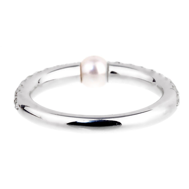 Mimi Milano Diamond Pearl White Gold Ring 0001000