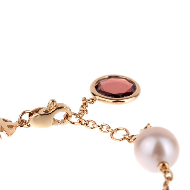 Mimi Milano Garnet & Pearl Rose Gold Bracelet 0001005