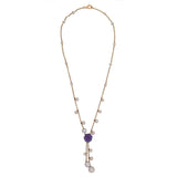 Mimi Milano Lavender Jade Pearl Rose Gold Necklace 0001016