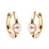 Mimi Milano Pearl Gold Hoop Earrings 0001024