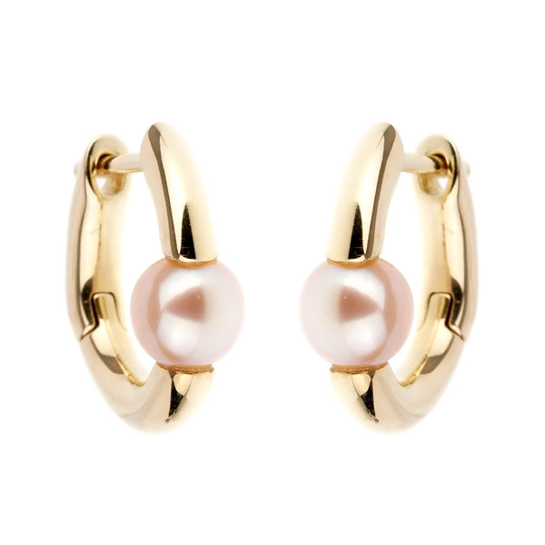 Mimi Milano Pearl Gold Hoop Earrings 0001024
