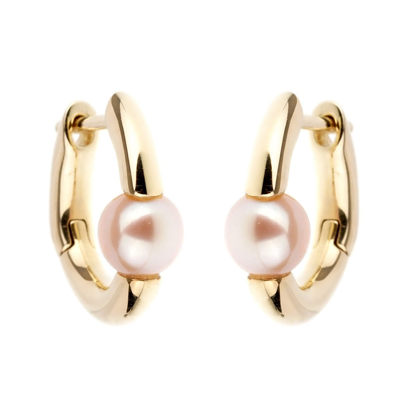 Mimi Milano Pearl Gold Hoop Earrings 0001024