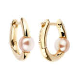 Mimi Milano Pearl Gold Hoop Earrings 0001024