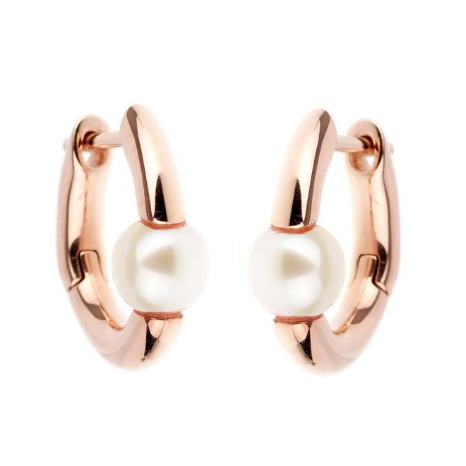 Mimi Milano Pearl Gold Hoop Earrings 0001025