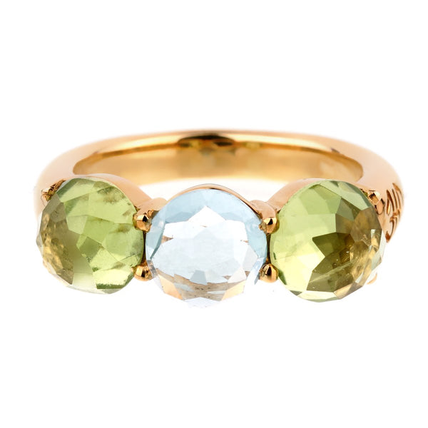 Mimi Milano Peridot Blue Topaz Gold Ring 0001004