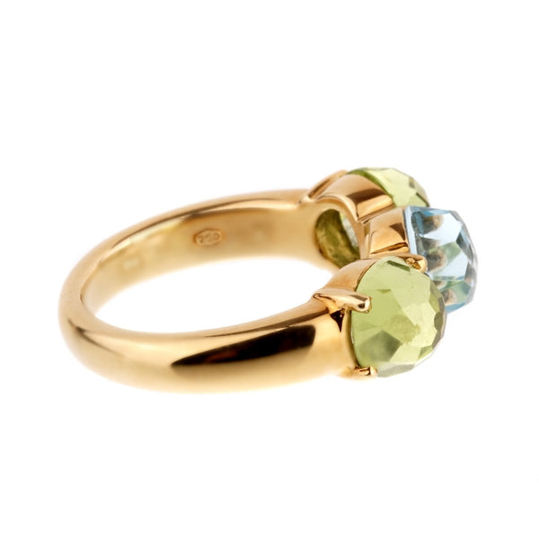 Mimi Milano Peridot Blue Topaz Gold Ring 0001004