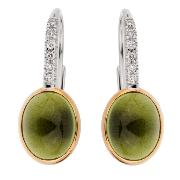 Mimi Milano Peridot Diamond White Gold Earrings 0002493