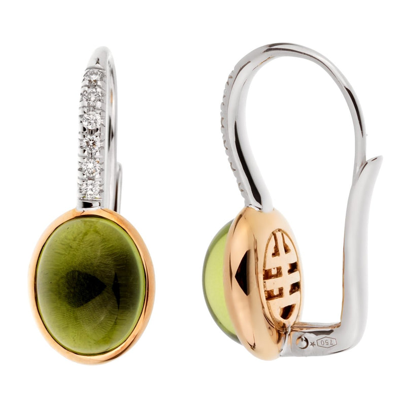 Mimi Milano Peridot Diamond White Gold Earrings 0002495