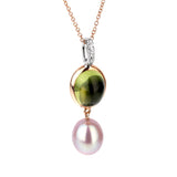 Mimi Milano Peridot Pearl Diamond Necklace 0001011