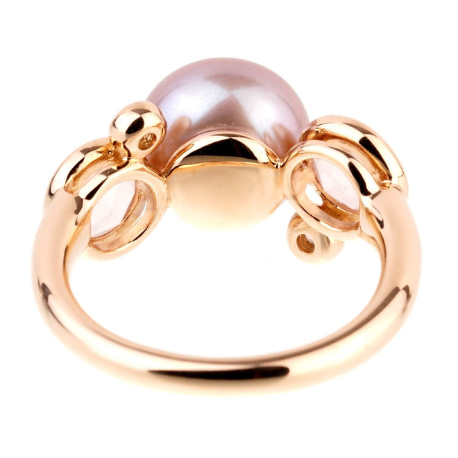 Mimi Milano Quartz Pearl Diamond Rose Gold Ring 0001002