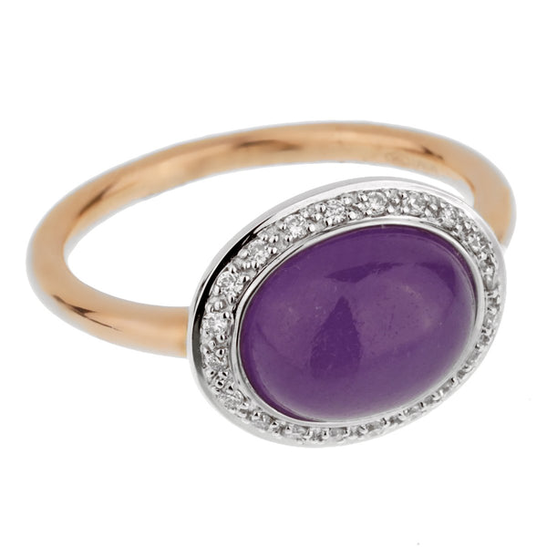 Mimi Milano Violet Jade Diamond Rose Gold Ring 0002502