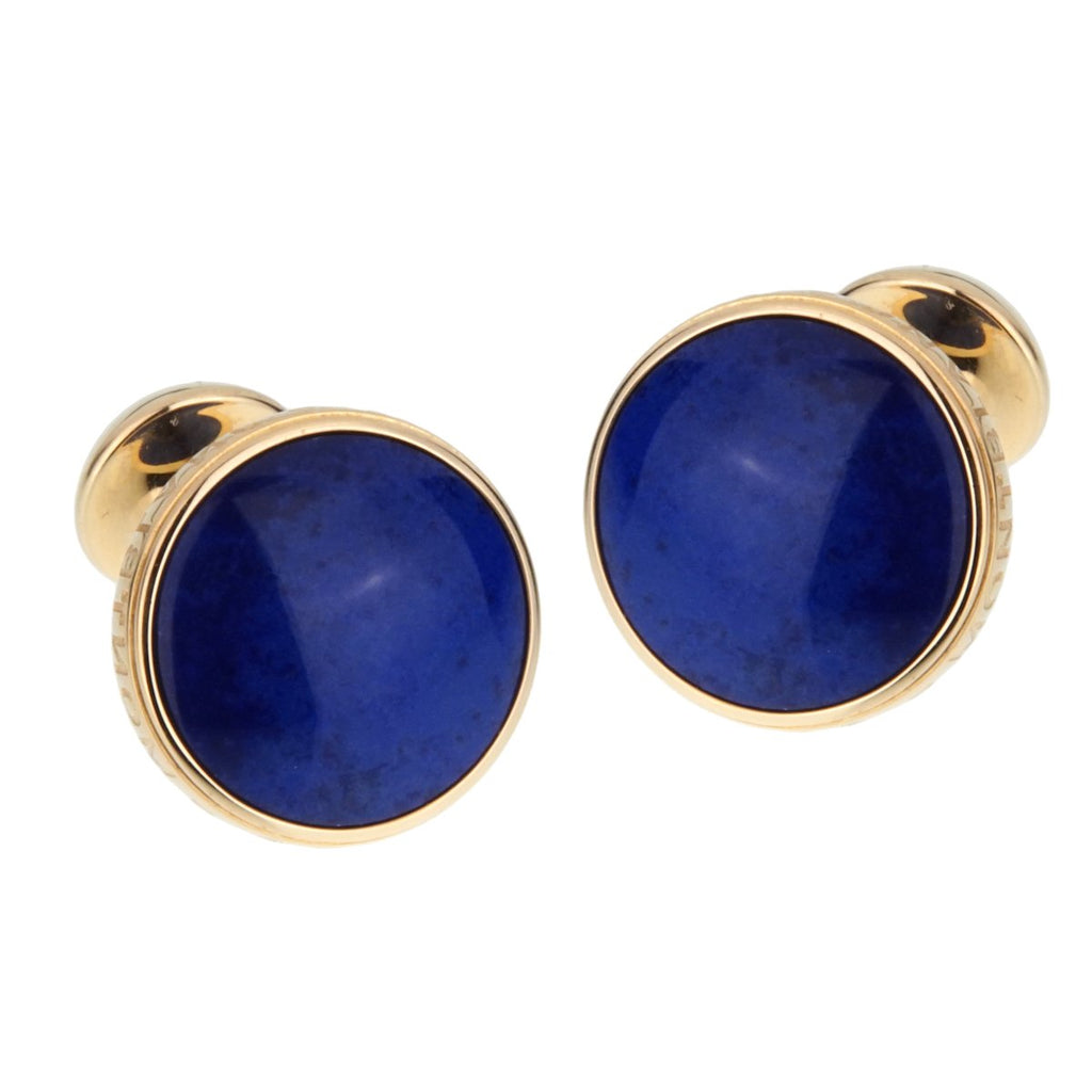 Montblanc Meisterstuck Yellow Gold and Lapis Cufflinks – Opulent