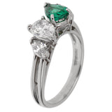 Oscar Heyman Vintage Emerald Diamond Cocktail Ring 0002726