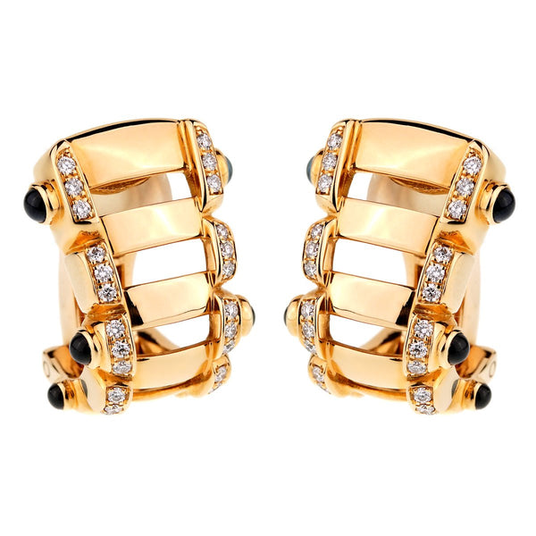 Patek Philippe Diamond Sapphire 18k Rose Gold Earrings 0000915