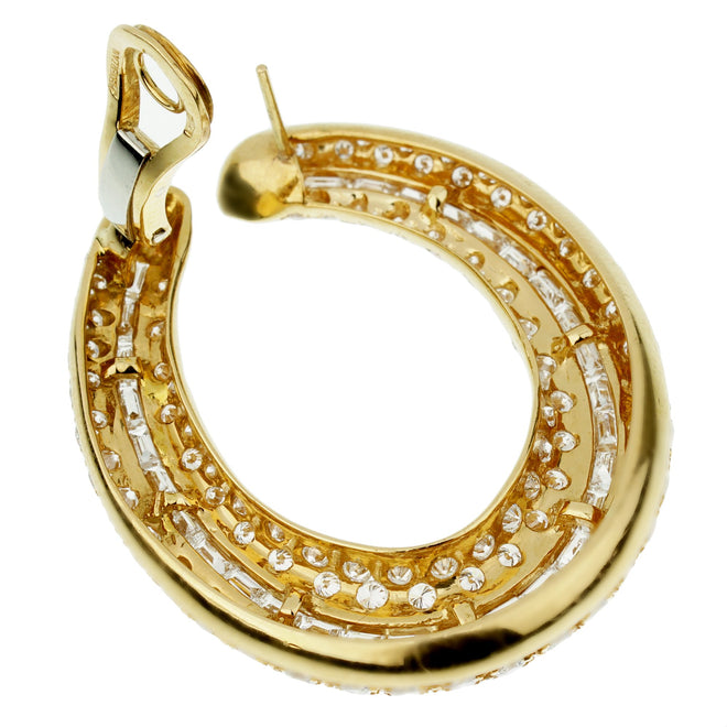 Pederzani Diamond Baguette Gold Hoop Earrings P8k55043b0