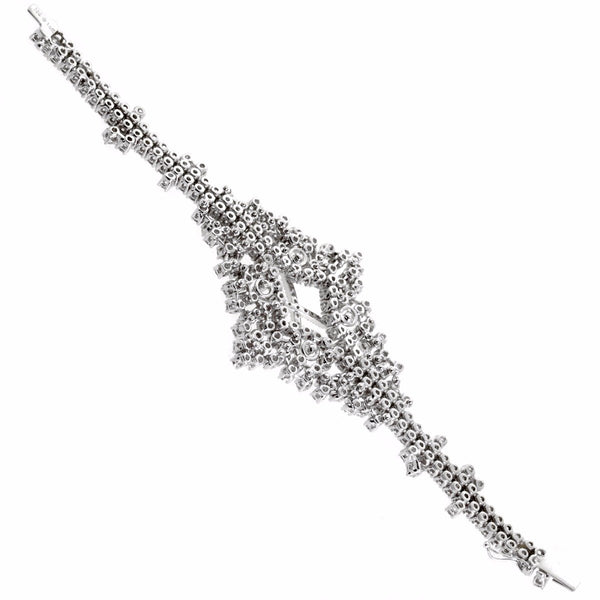 Petite Ladies Flexible Diamond Tennis White Gold Bracelet 0000586