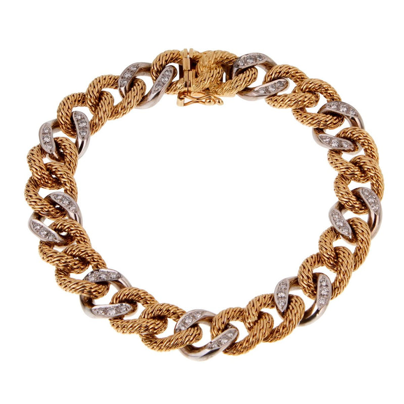 Piaget Diamond Yellow Gold Chain Link Bracelet 0001874