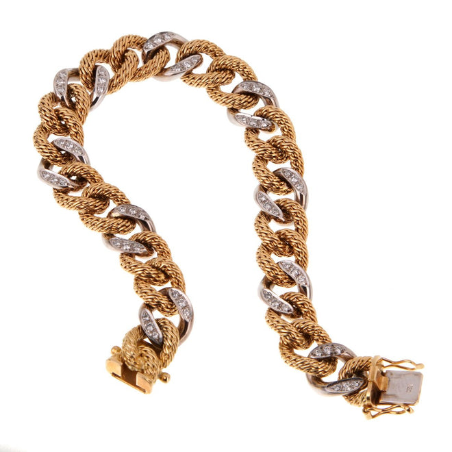 Piaget Diamond Yellow Gold Chain Link Bracelet 0001874