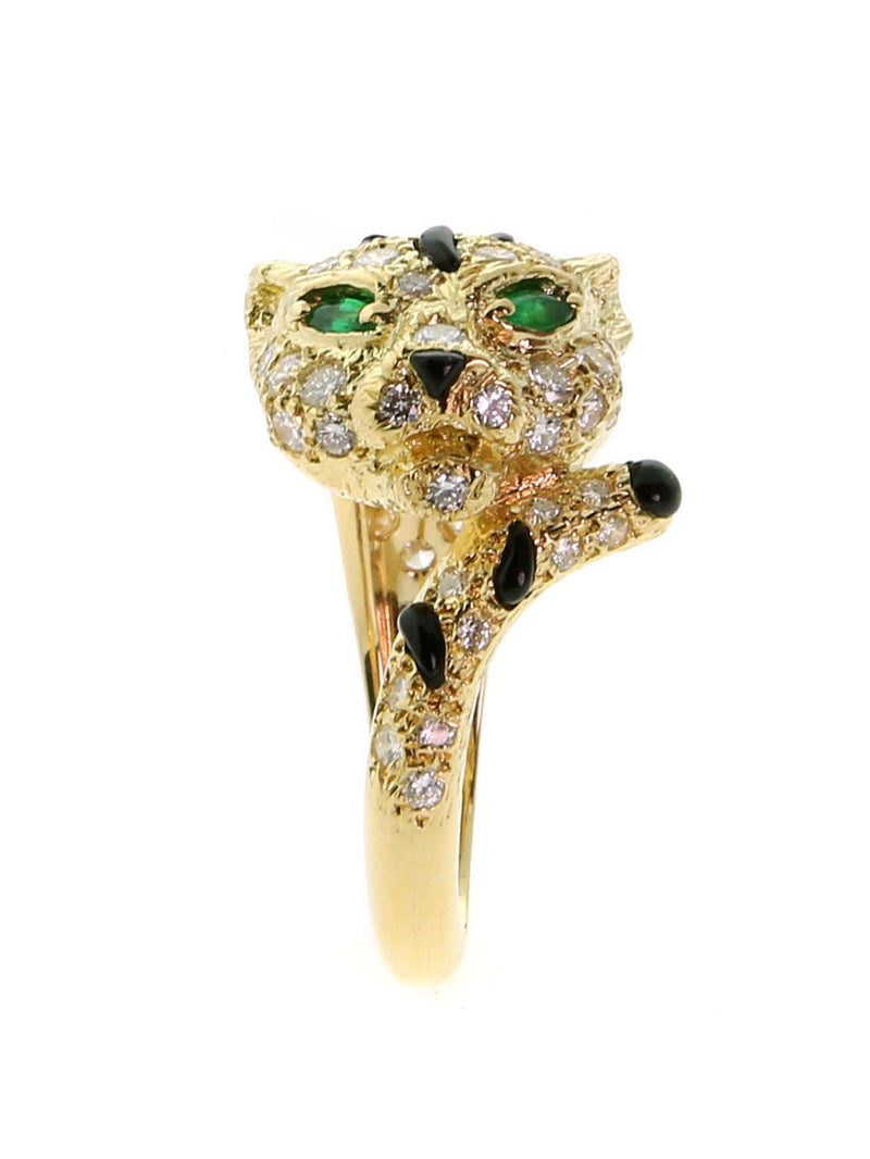 Piaget Panther Diamond Onyx Gold Ring 0000293