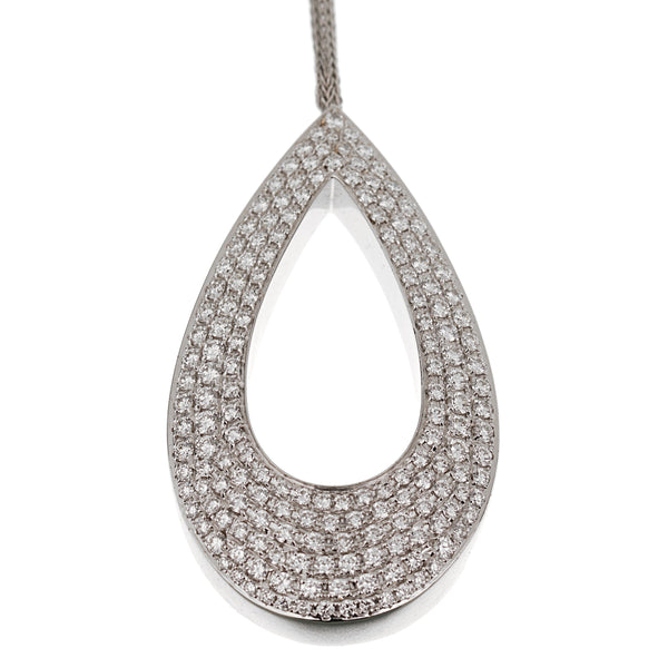 Piaget Pear Shaped Diamond White Gold Necklace 0003265