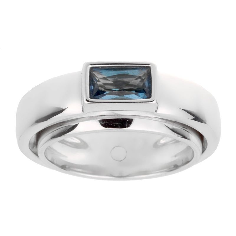 Piaget Possession Blue Topaz White Gold Ring Sz 6 1/4 0001913