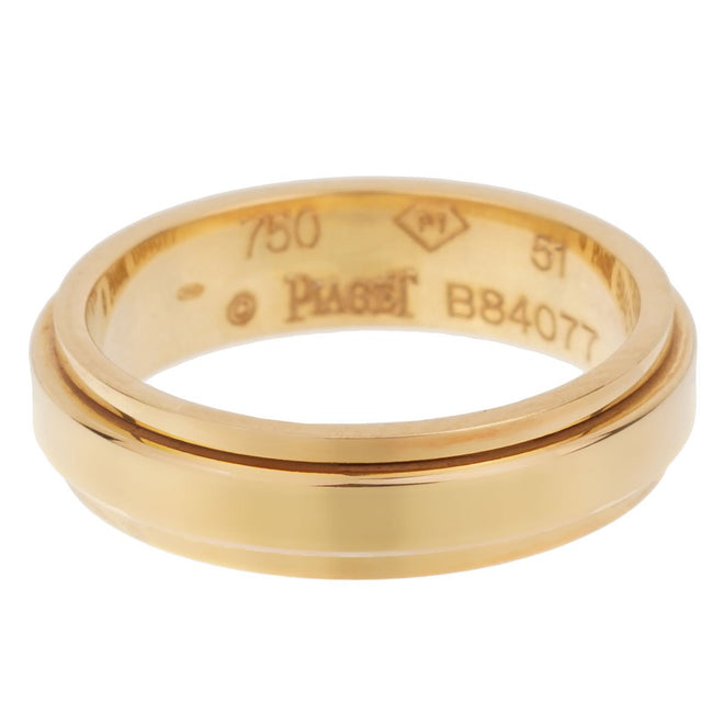 Piaget Possession Diamond Yellow Gold Spinning Ring Sz 5 1/2 0001919
