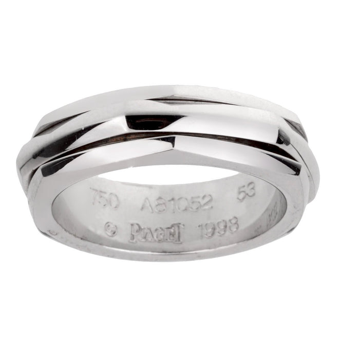 Piaget Possession Hexagon Spinning White Gold Ring Sz 6 1/2 0001909