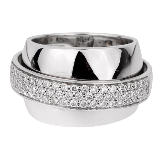 Piaget Possession Pave Diamond White Gold Ring Sz 5 3/4 0001926