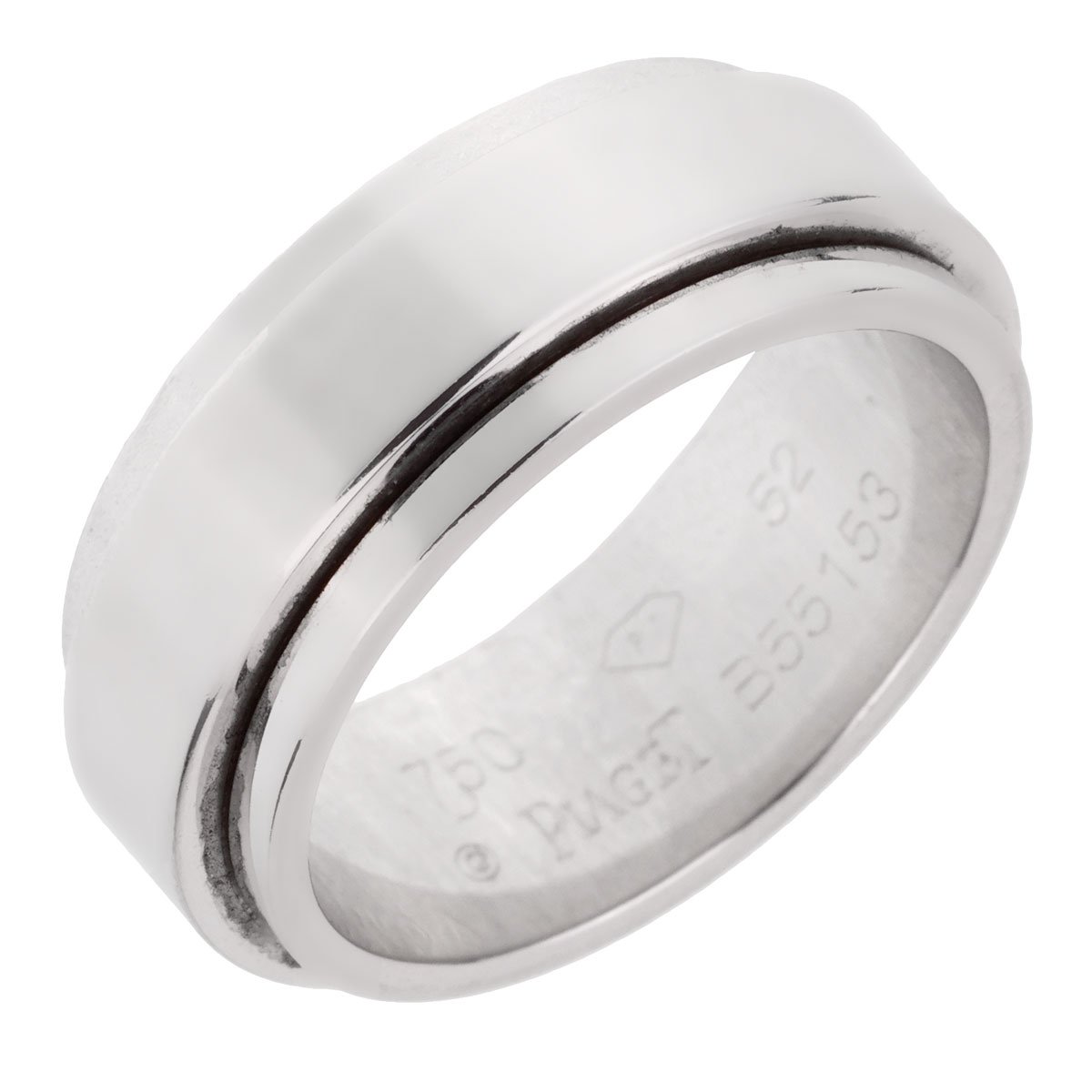Piaget Possession Turning 18k White Gold Spinning Band Ring Sz 6