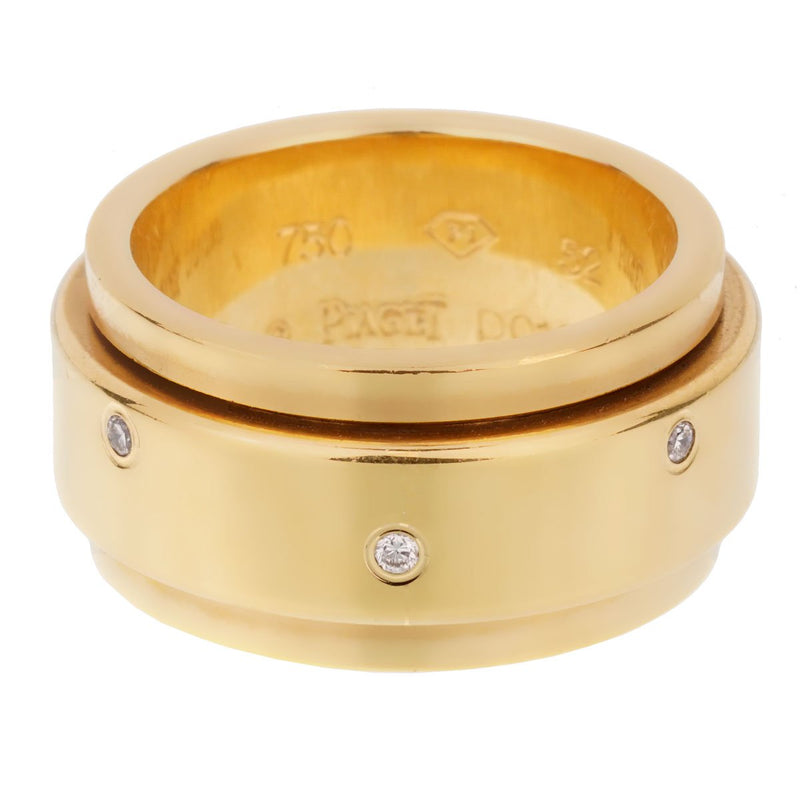 Piaget Possession Wide Yellow Gold Diamond Ring Sz 6 1/2 0001915