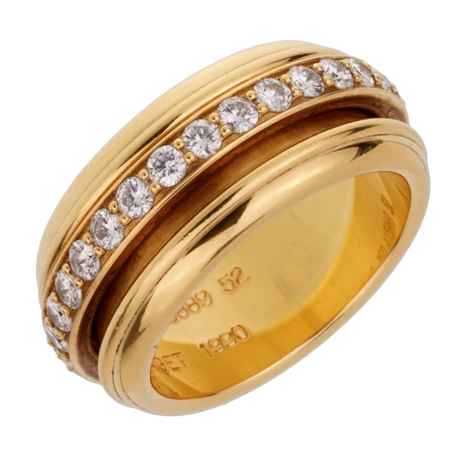 Piaget Possession Yellow Gold Diamond Ring Sz 6.25 0001906