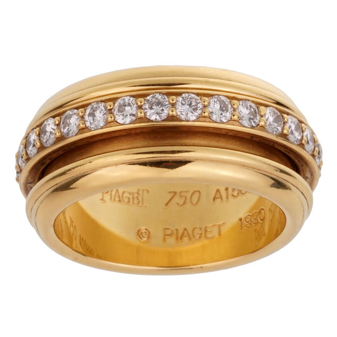 Piaget Possession Yellow Gold Diamond Ring Sz 6.25