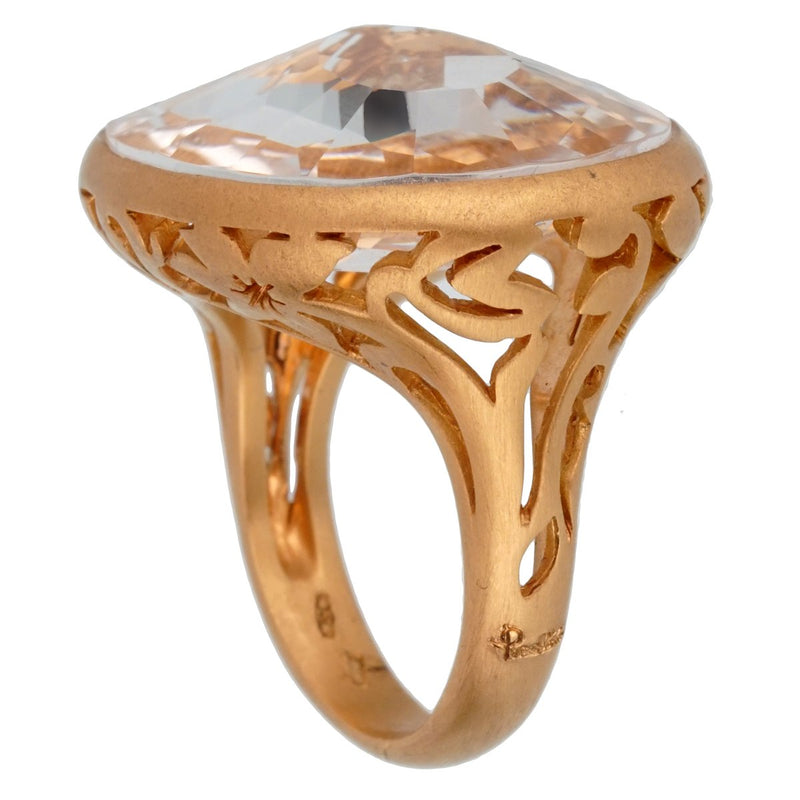 Pomellato  10 Carat Quartz Cocktail Rose Gold Ring Sz 5.75 0002449