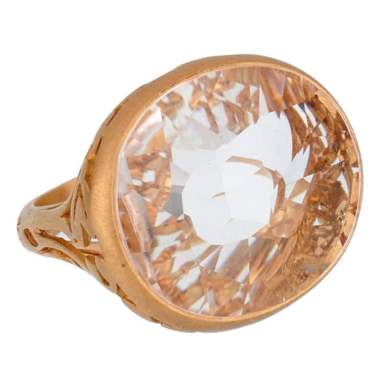 Pomellato 10 Carat White Quartz Cocktail Rose Gold Ring Sz 6 1/4 0002450