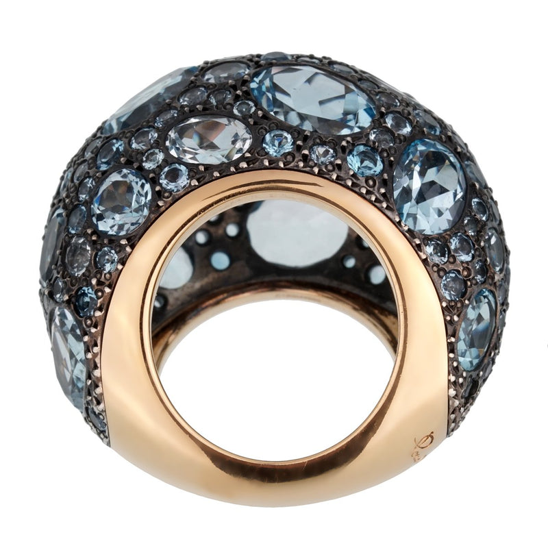 Pomellato 12 Carat Topaz Cocktail Rose Gold Ring Sz 5 3/4 0002459