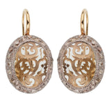 Pomellato 14.3 Carat Prasiolite Diamond Rose Gold Drop Earrings 0002193