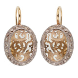 Pomellato 14 Carat Prasiolite Diamond Rose Gold Drop Earrings 0002194