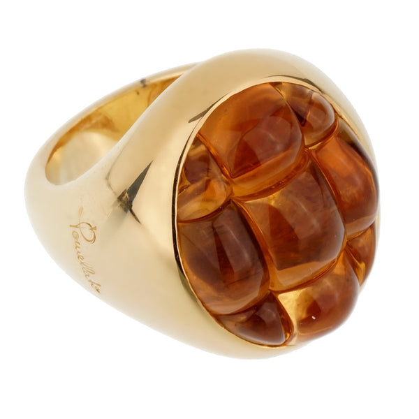 Pomellato 16 Carat Citrine Yellow Gold Cocktail Ring 0002329