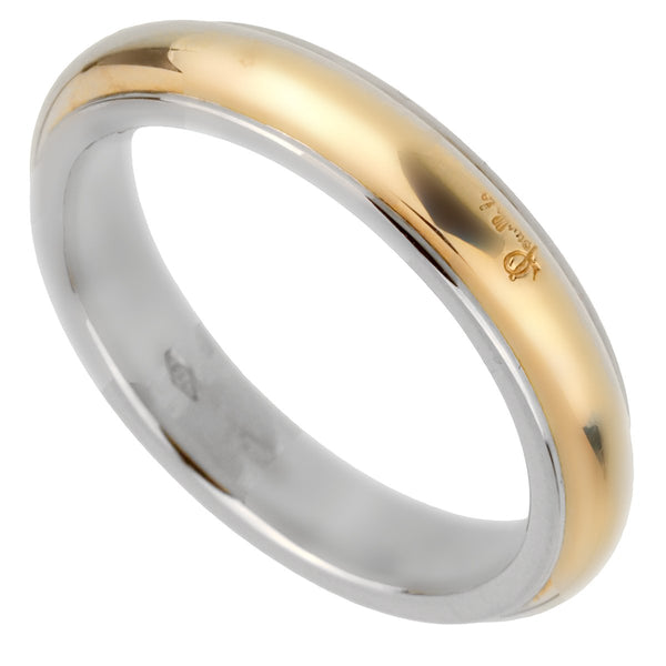 Pomellato 18 Karat White Yellow Band Ring 0002203