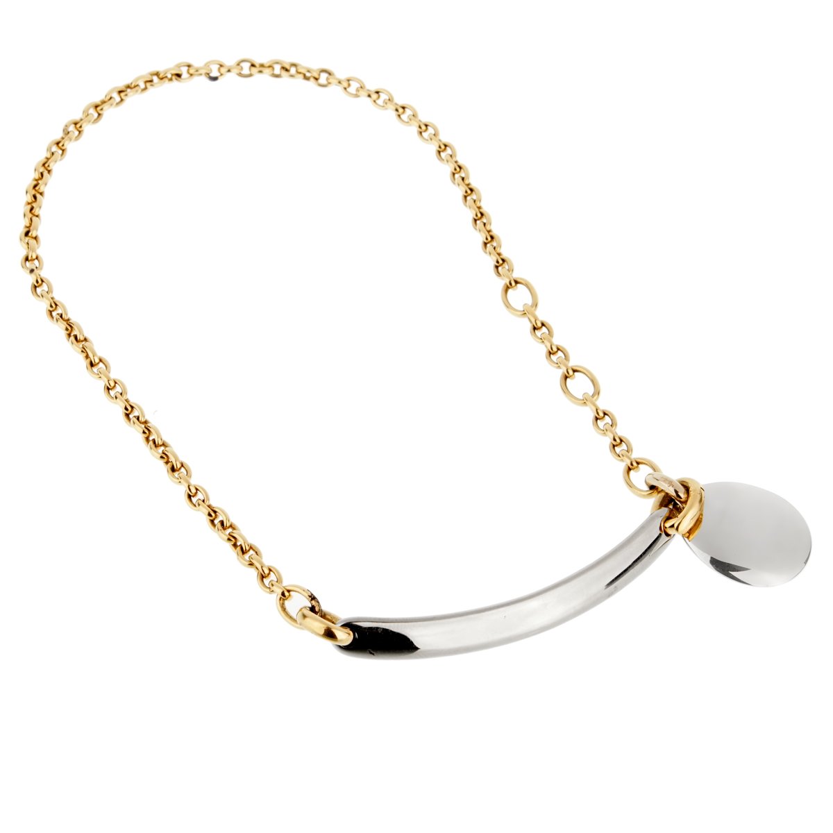 Pomellato 18kt white yellow gold choker chain necklace