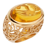Pomellato 19.94 Carat Amber Rose Gold Cocktail Ring Sz 5 1/2 0002320