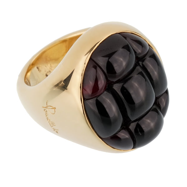 Pomellato 24 Carat Garnet Yellow Gold Cocktail Ring Sz 6.5 0002373