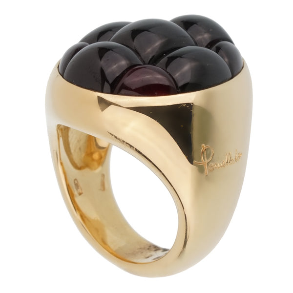 Pomellato 24 Carat Garnet Yellow Gold Cocktail Ring Sz 6.5 0002373