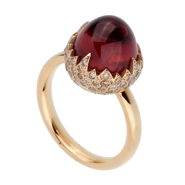 Pomellato 6 Carat Garnet Diamond Rose Gold Ring 0002374