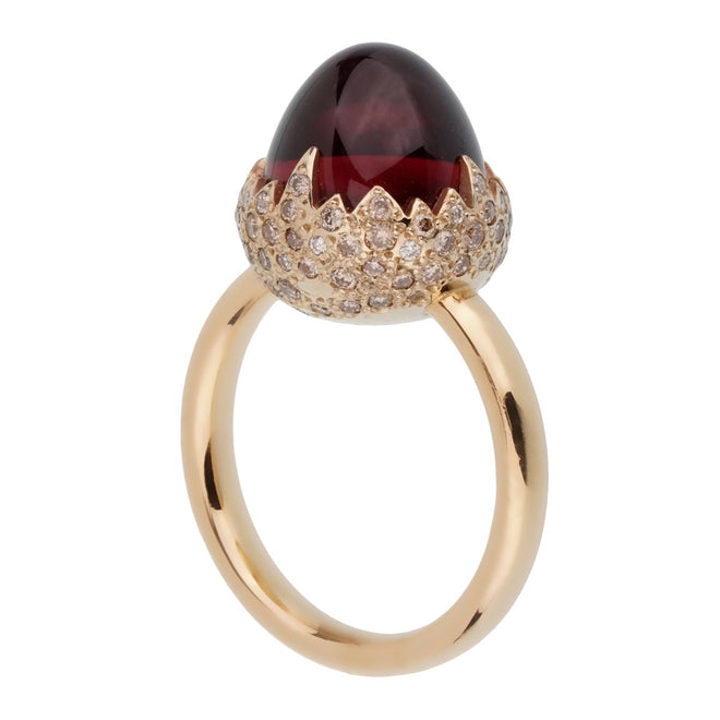 Pomellato 6 Carat Garnet Diamond Rose Gold Ring 0002374