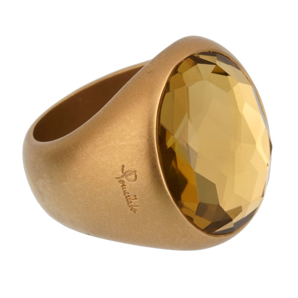 Pomellato 9.5 Carat Green Quartz Yellow Gold Cocktail Ring Sz 6.5 0002448