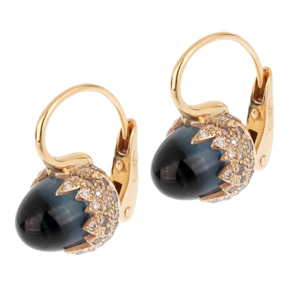 Pomellato 9 Carat Topaz Diamond Rose Gold Earrings 0002202