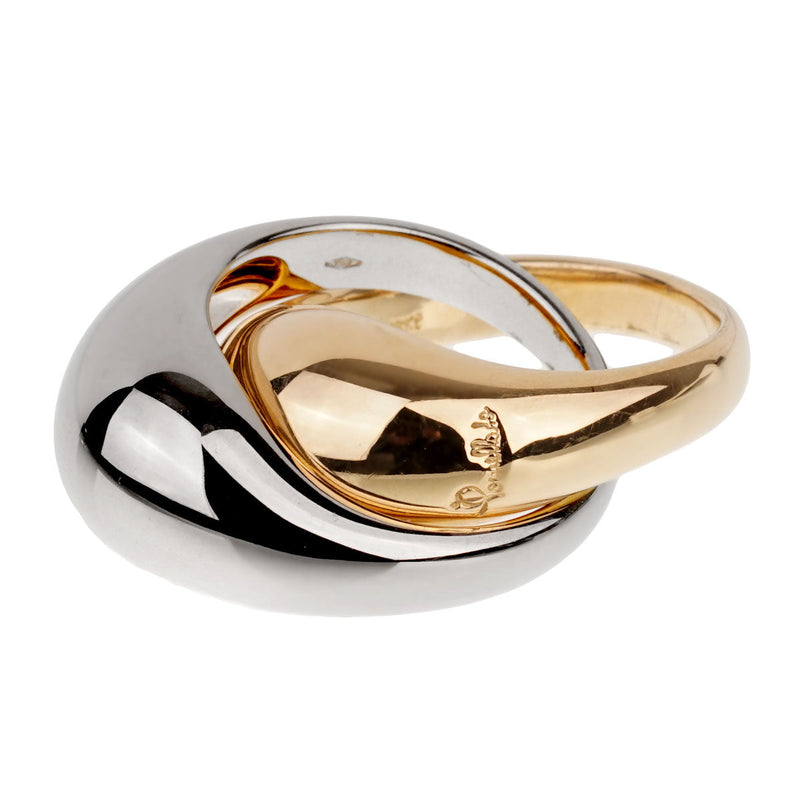 Pomellato Bombe White Yellow Gold Cocktail Ring Sz 5 1100sjahd